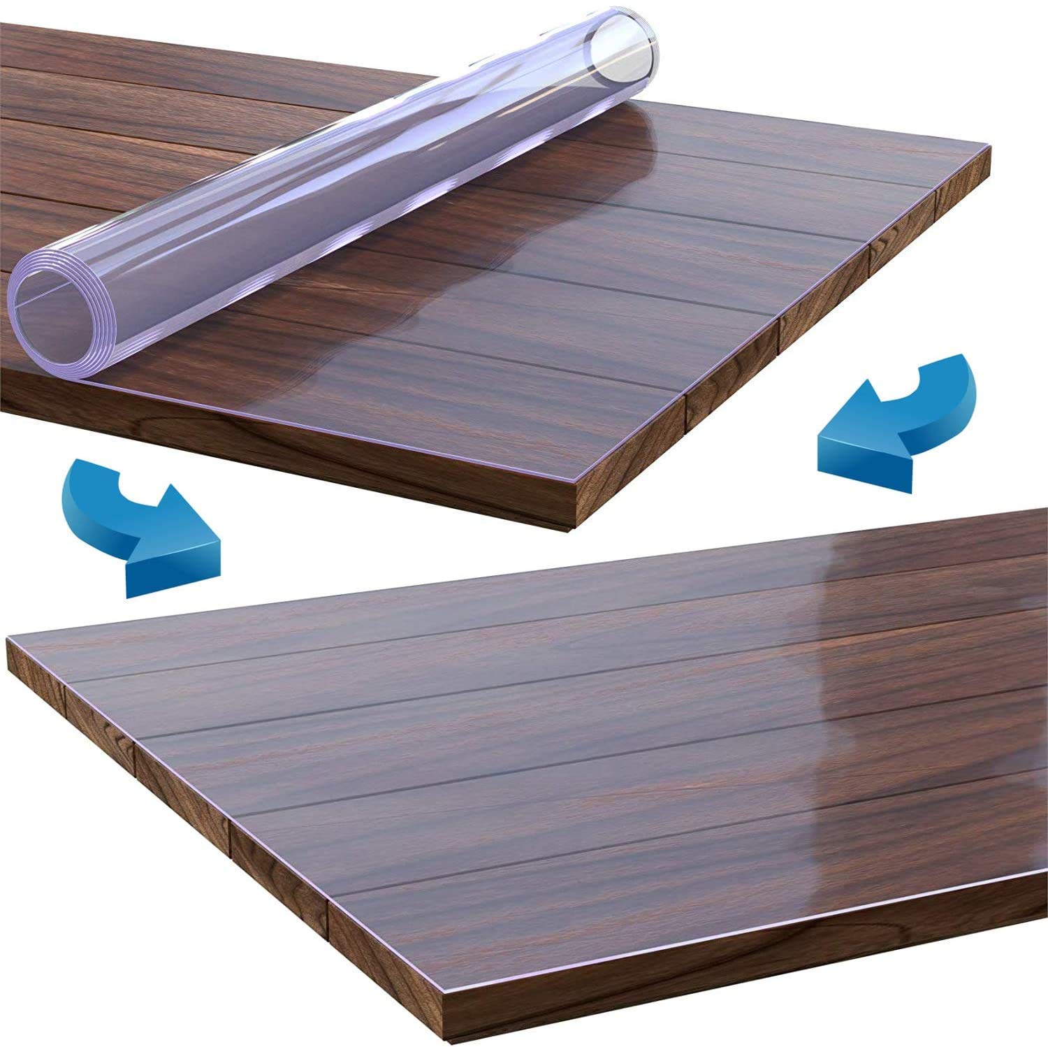Nisorpa Clear PVC Table Cover Protector | 100x200cm Waterproof 2mm Mat