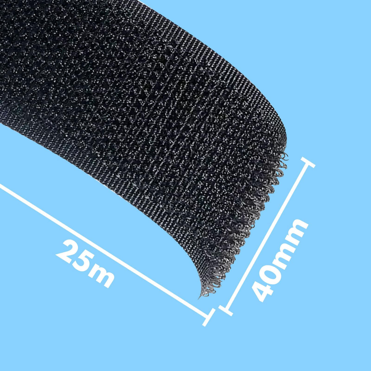 MARARDI Belcro Tape Black for Sewing Double-Sided 25 Metres x 40 mm Hook and Loop Non-Adhesive Extra Strong and Durable Strips for Clothing