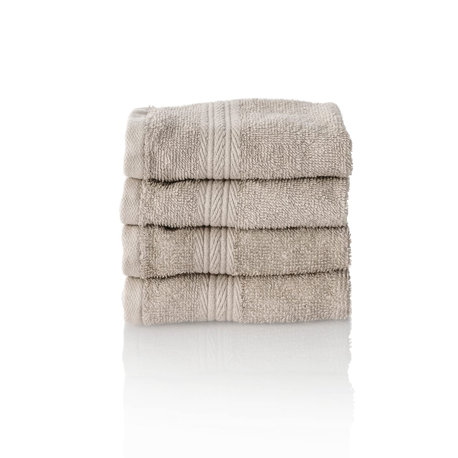 ALCLEAR Cotton Terry Guest Towels - 4 Pack - Platinum Grey - 30 x 50 cm