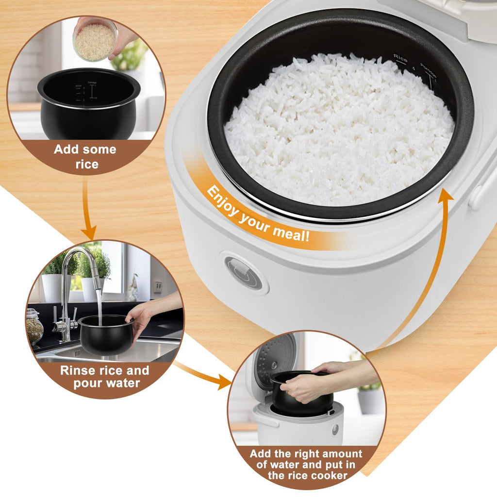 Bear 4-Cup Multifunctional Rice Cooker with Steamer – 2L Non-Stick Pot