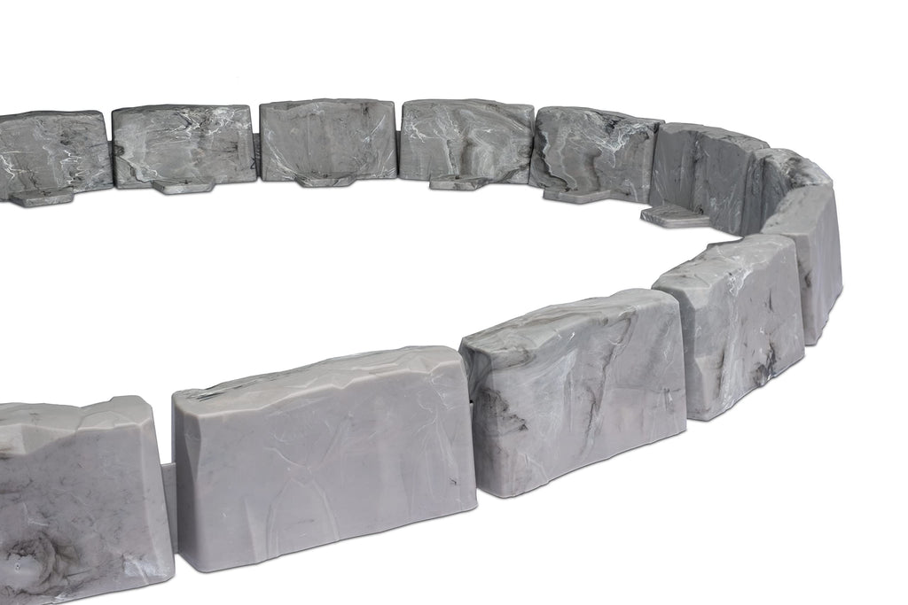 EasyFlex No-Dig Landscape Edging Kit – 15 Ft Stone-Look Garden Border