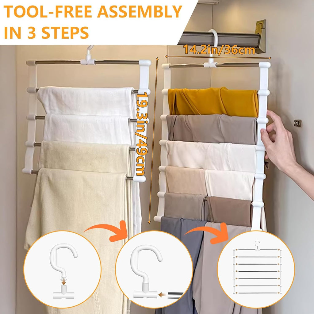 Pluvinctus 3 Pcs Trouser Hangers Space Saving, Wardrobe Storage Organiser ﻿ - image 3