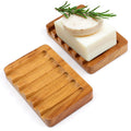 Jolof Store 2-Pack Teak Wood Soap Dish – Self-Draining Wooden Holder