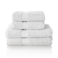 Glart Premium 4-Piece Cotton Terry Towel Set - White Bath & Hand Towels