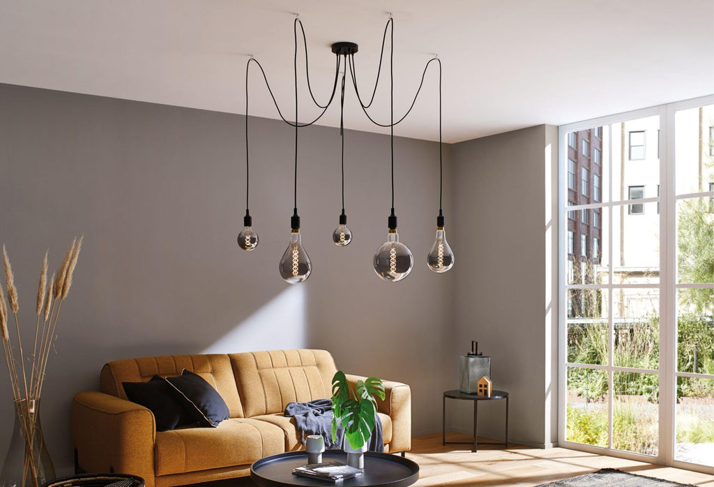 Paulmann Ketil Neordic 5-Lamp Sputnik Pendant Light – Black Metal E27