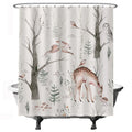 Ulticool Nature Owl & Deer Shower Curtain | Waterproof Anti-Mould | 180x200cm