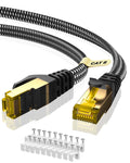 ARISKEEN Cat 8 Ethernet Cable 12M | 40Gbps Braided Flat Network Cord