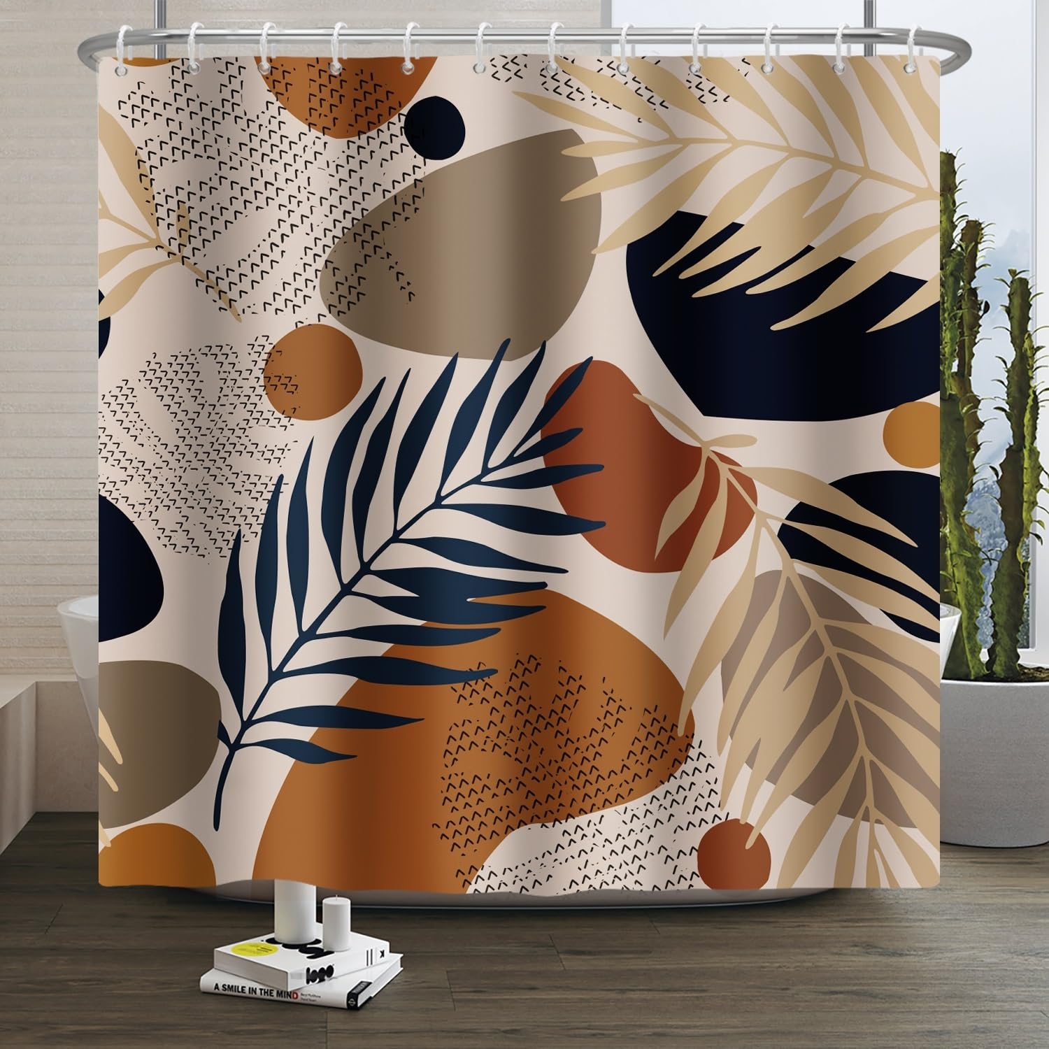 Tropical Palm Leaf Shower Curtain | Waterproof Polyester