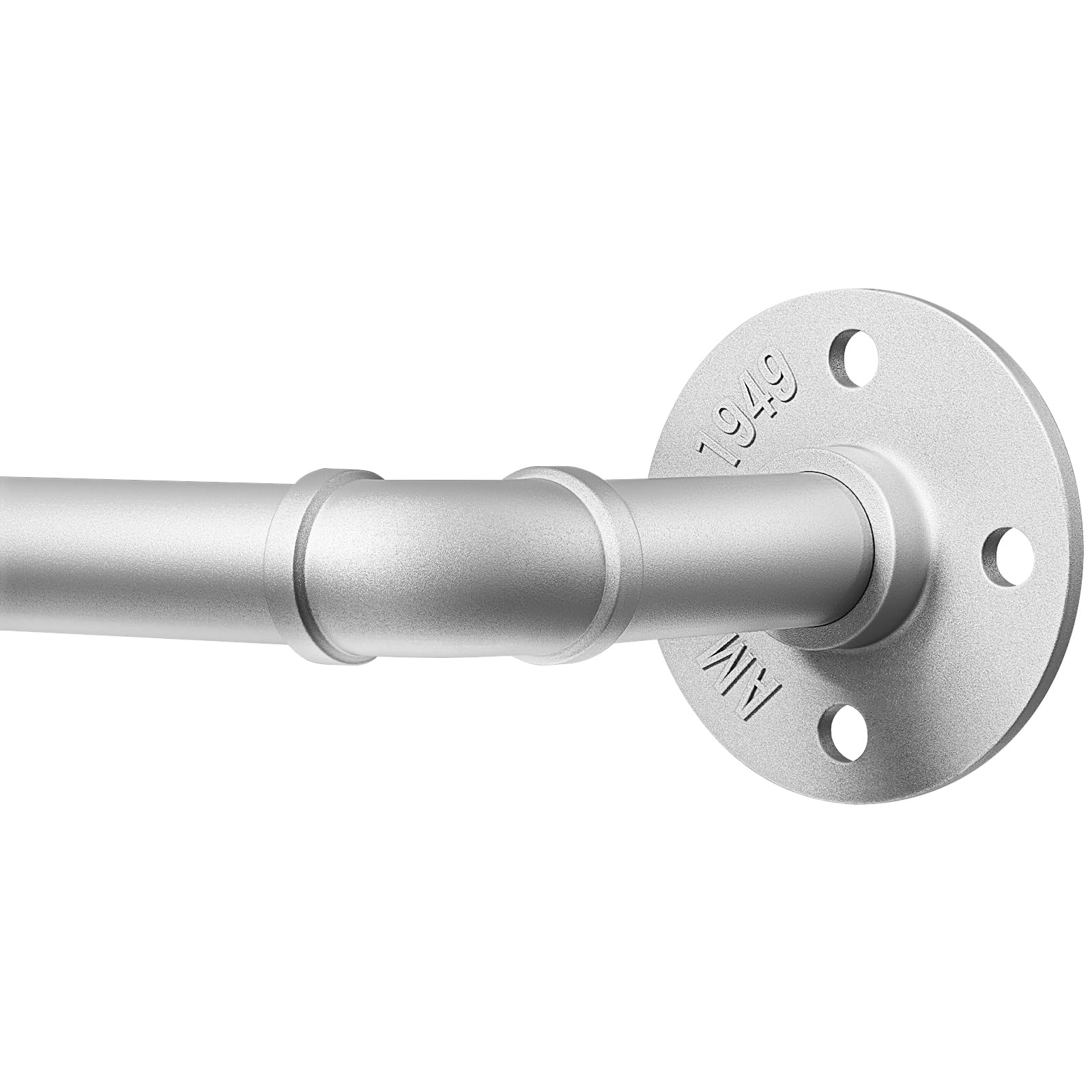 DEFYNEE Industrial Silver Curtain Pole | 25mm Heavy Duty Extendable Rod