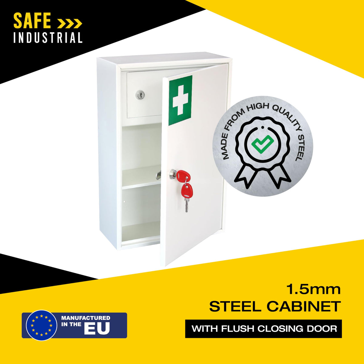 Safe Industrial - Medical Cabinet Wall Mountable Medication Cabinet Key Lock Safe with Shelves - Dedicated Secure Storage for Medicine - image 2