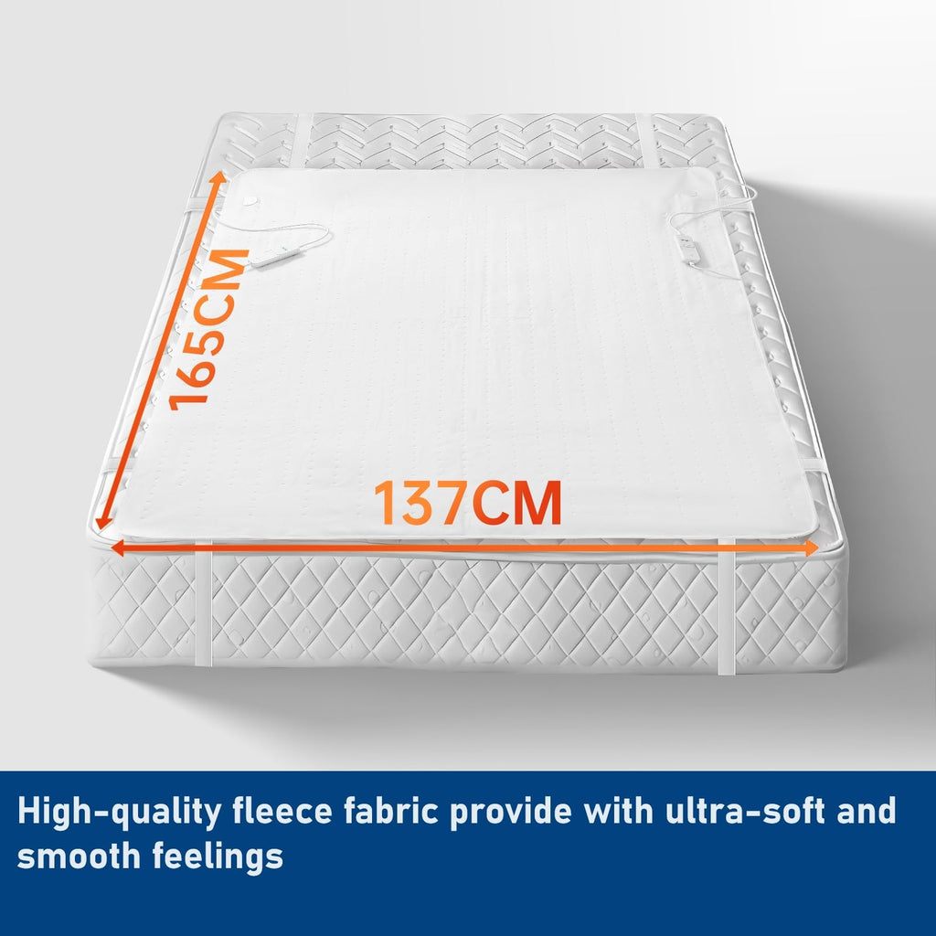 Alecome Luxury Fleece Heated Mattress Underblanket | King Dual Control