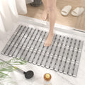 HITSLAM Non Slip Shower Mat – 68x40cm Quick Drain TPE Bath Mat, Grey