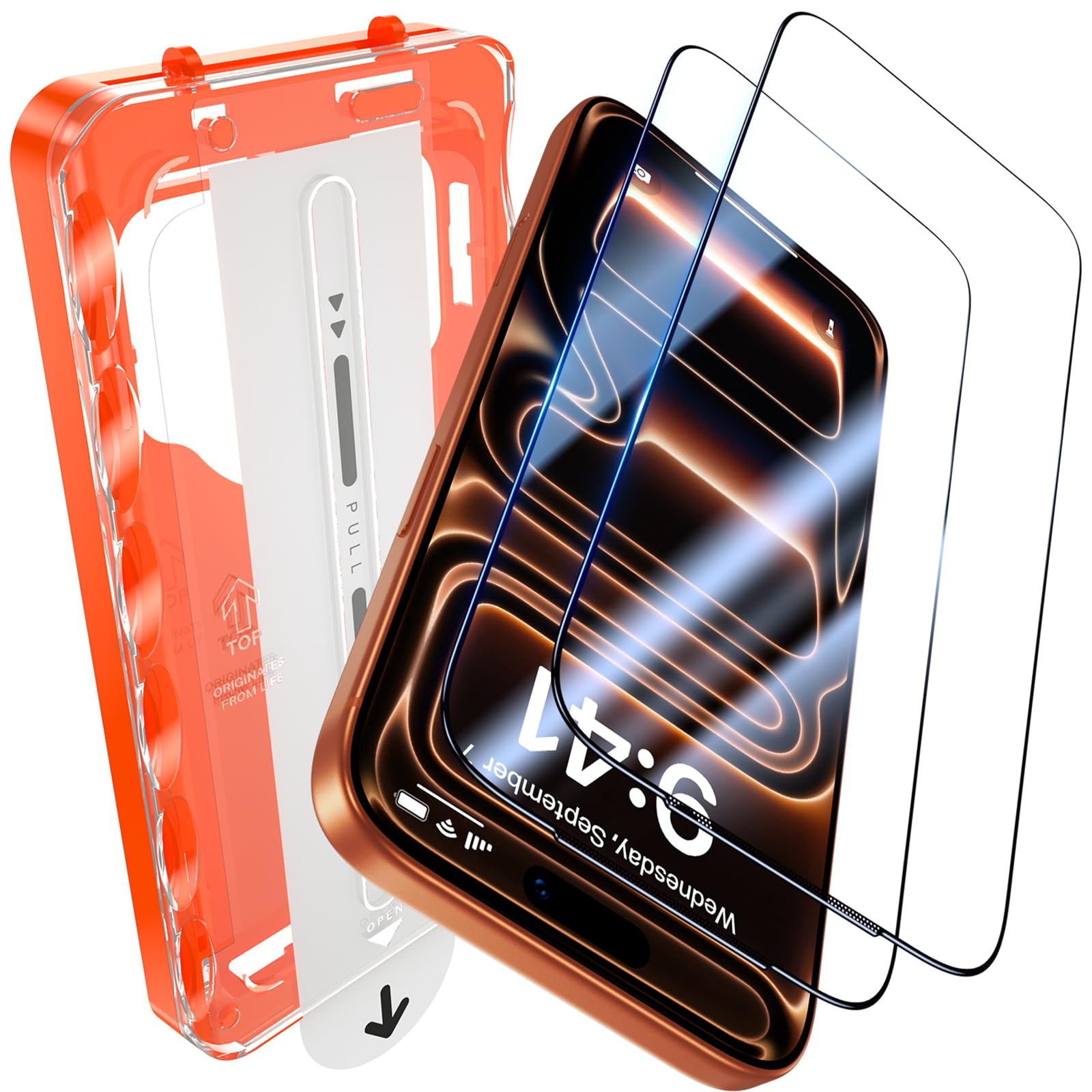 UniqueMe iPhone 17 Pro Max Screen Protector - 9H Tempered Glass 2-Pack