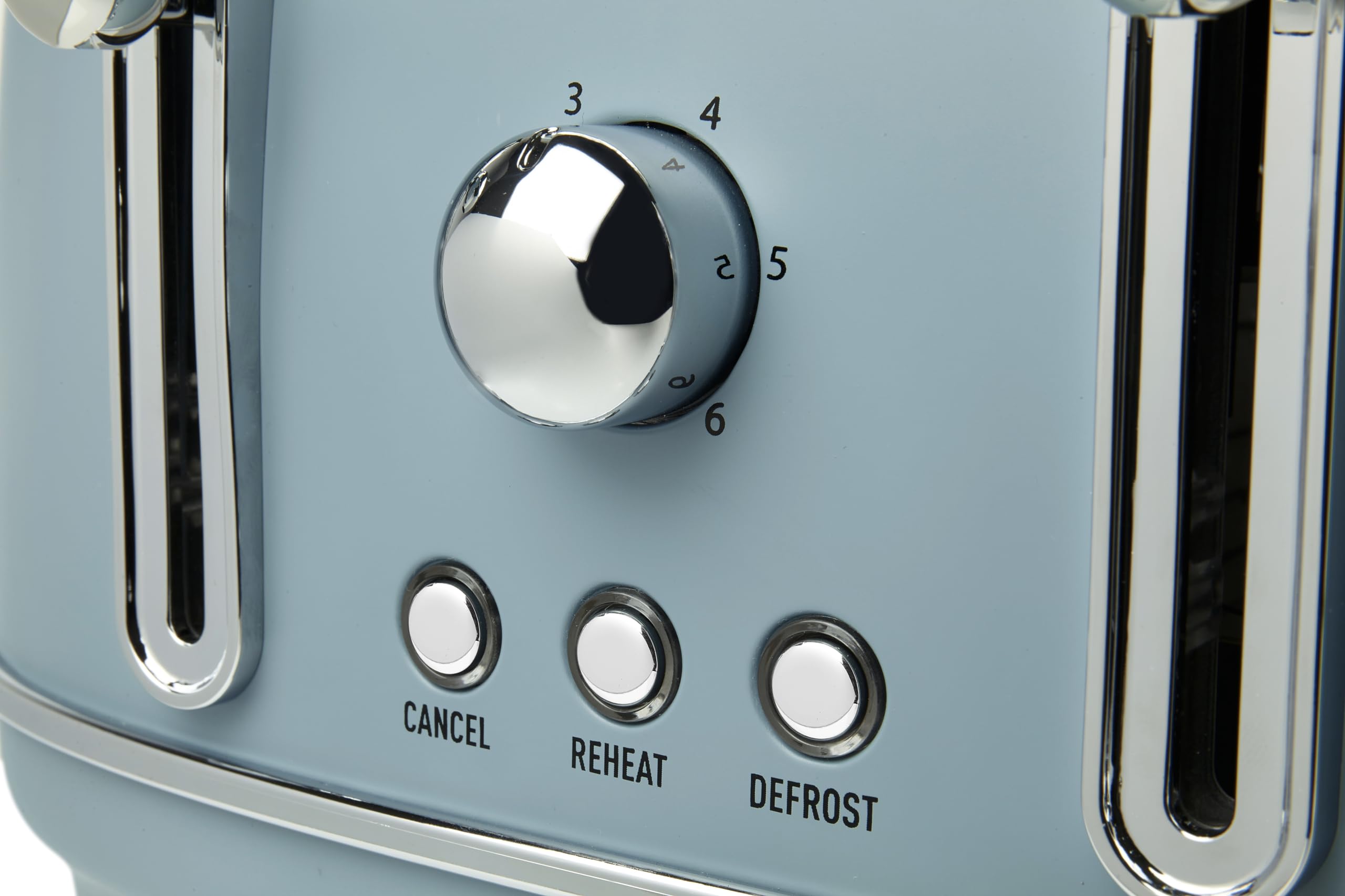 Haden Highclere 4-Slice Toaster – Blue Stainless Steel with Wide Slots