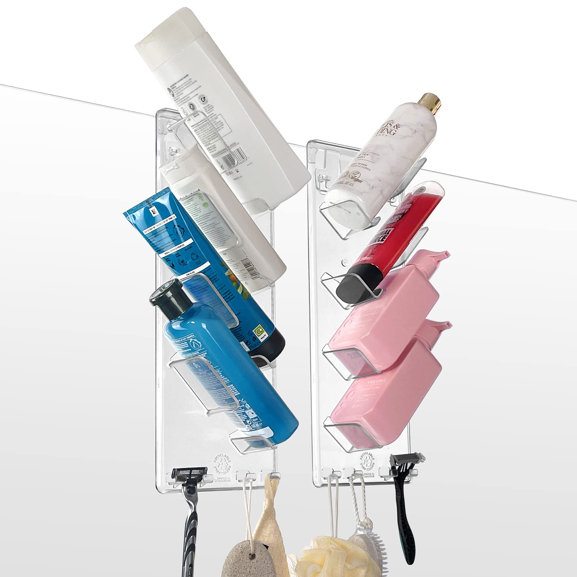 S.B.Weston Over Door Shower Caddy - 2-Pack Clear Acrylic Organiser