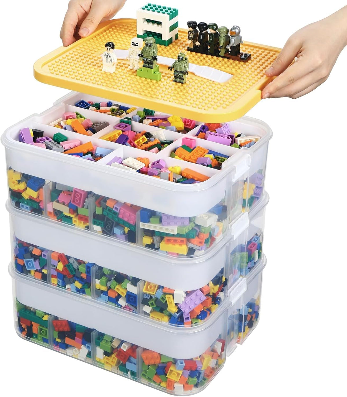 Storage Organiser for Building Blocks 3 Tier Stackable Drawer Organiser - image 1