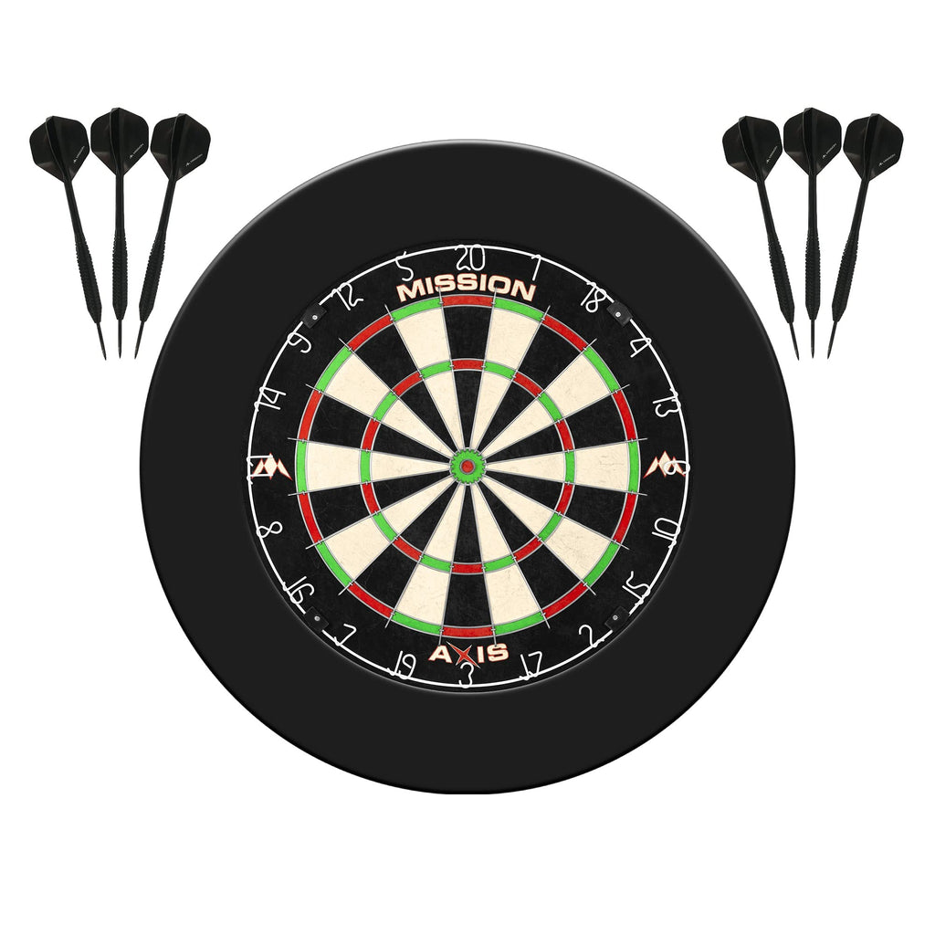 Mission Darts Home Centre Bundle | Dartboard, Jigsaw Surround & 2 Sets