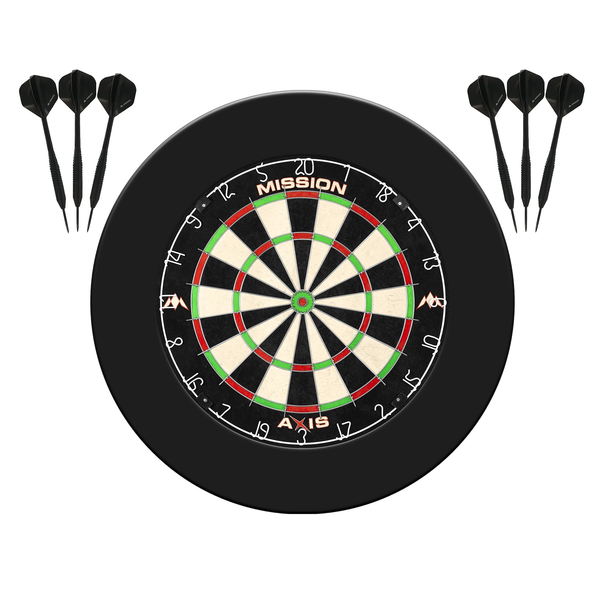 Mission Darts Home Centre Bundle | Dartboard, Jigsaw Surround & 2 Sets