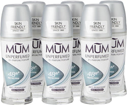 Mum Unperfumed Roll On Deodorant – 48h Anti-Perspirant Vegan 6 Pack