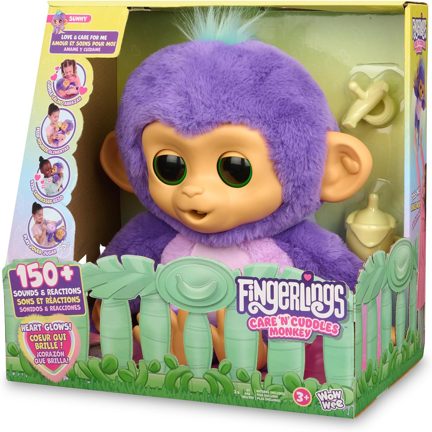 Fingerlings Care ‘n’ Cuddles Interactive Baby Monkey Toy by Snaps