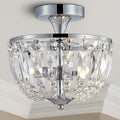 Bestier Modern Chrome Crystal Semi Flushmount Chandelier - 3-Light G9