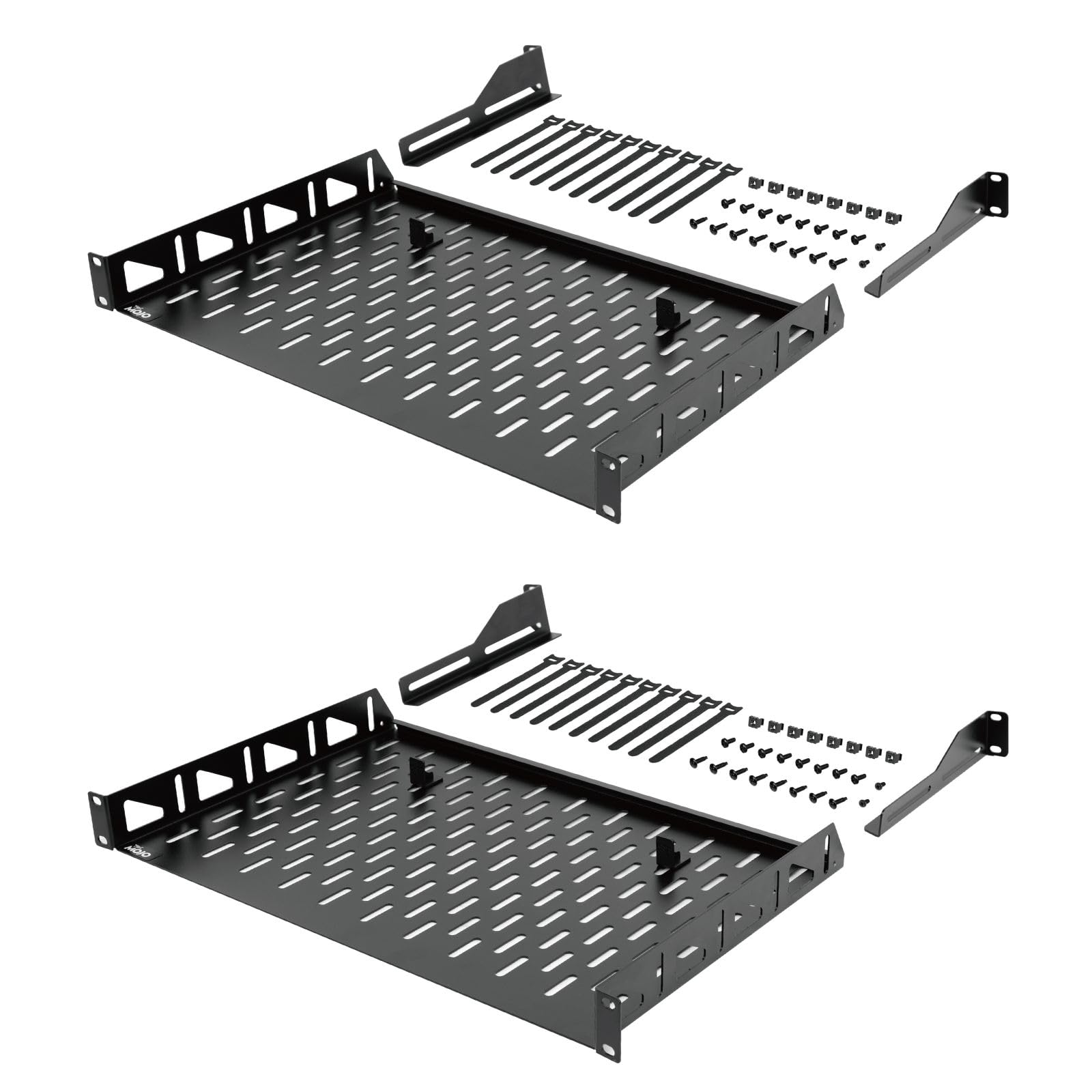 Tecmojo 1U Cantilever Rack Shelf 2-Pack | 19" Vented Server Shelf, 110lb