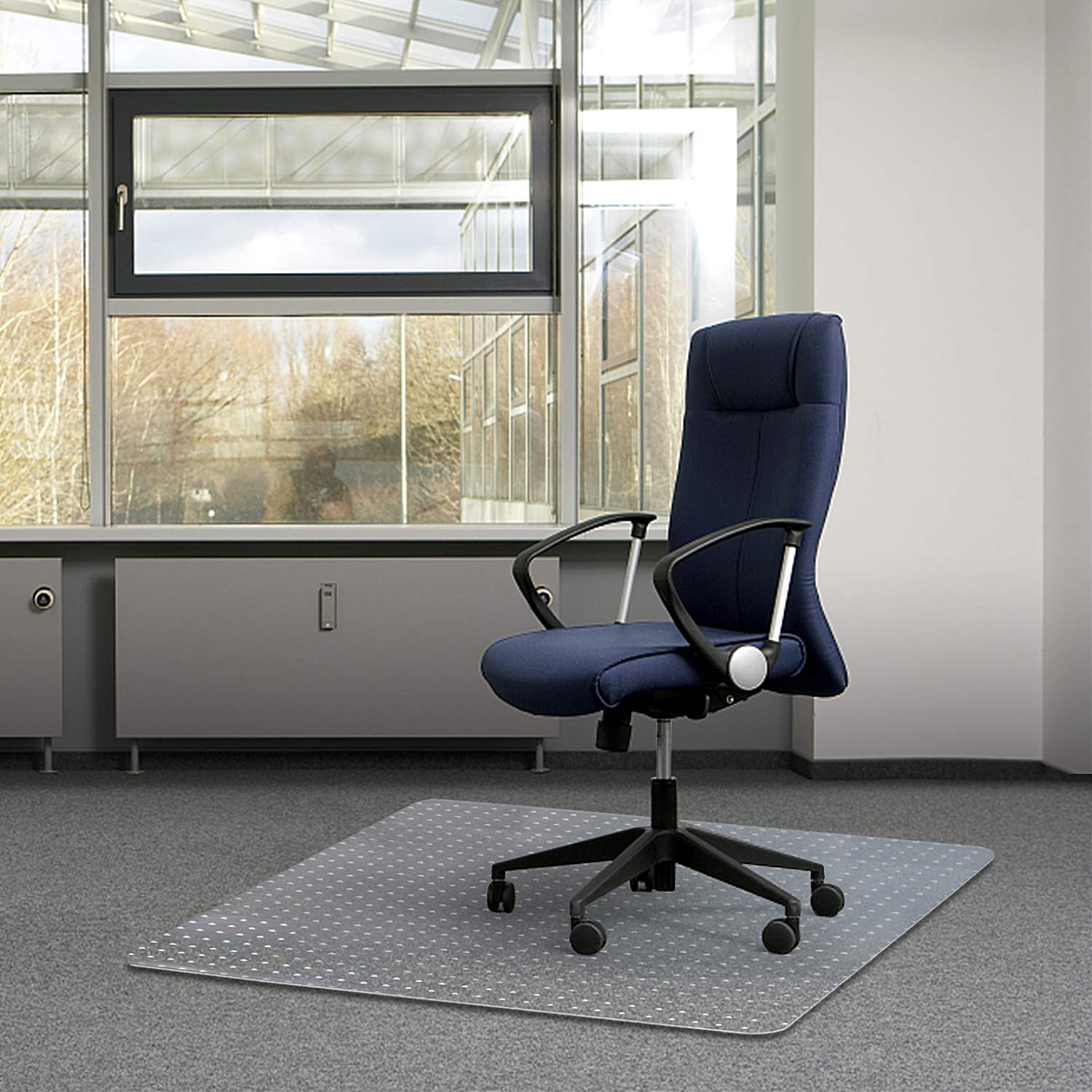 Kuyal Carpet Chair Mat | 90x120cm Clear Studded PVC Floor Protector