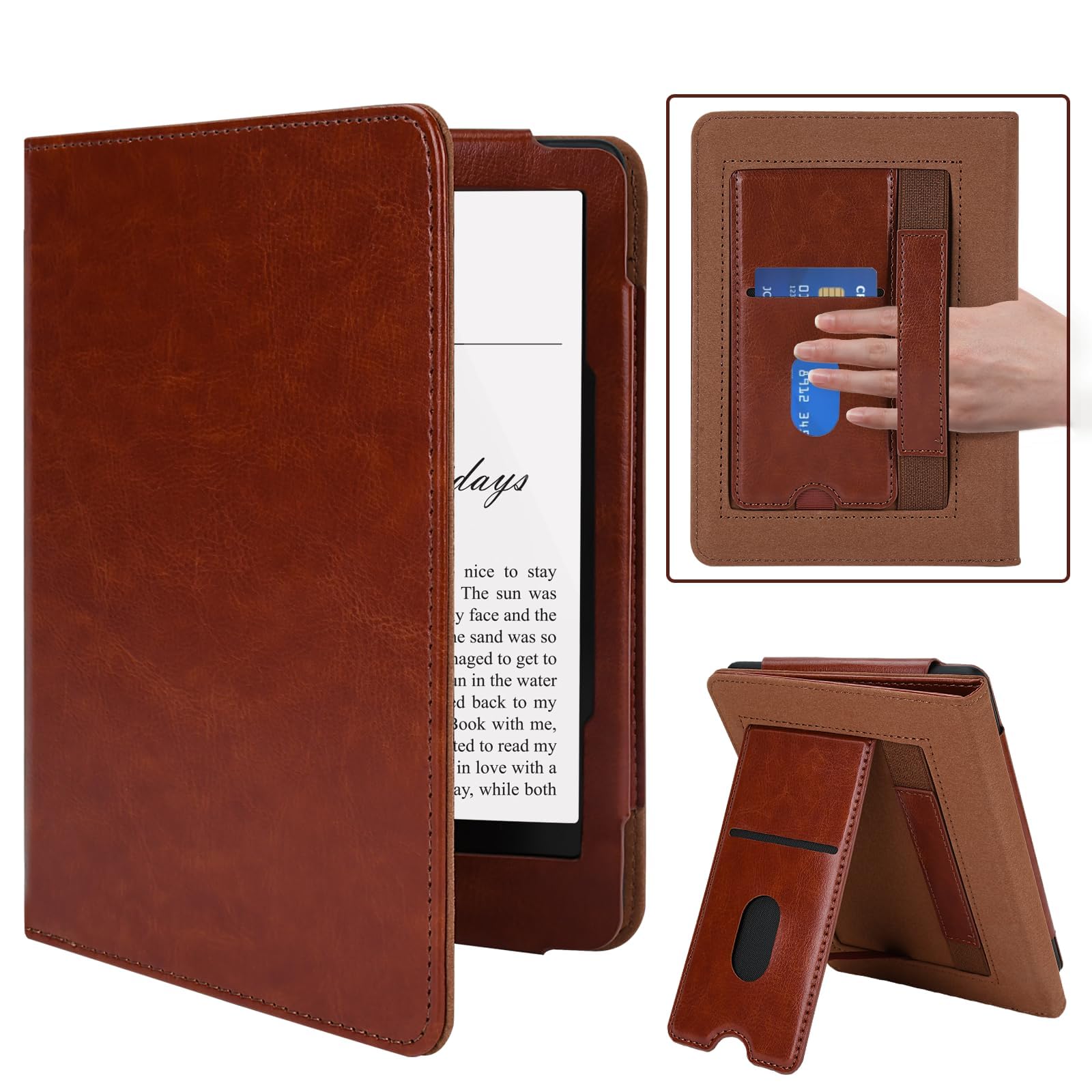 Kindle Paperwhite Case - Premium Leather Cover with Kickstand