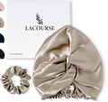 LaCourse 22Momme Mulberry Silk Bonnet – Double-Layered Hair Wrap, Caramel