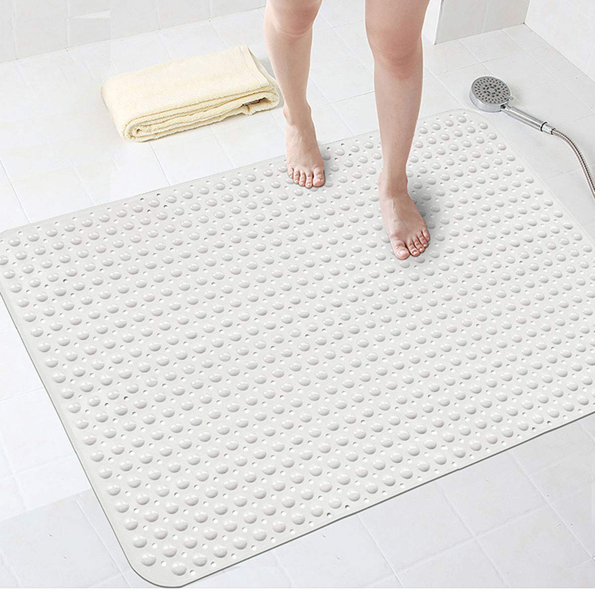 Bathsafe Extra Wide 90x60CM Non-Slip TPR Bath Mat with Suction Cups