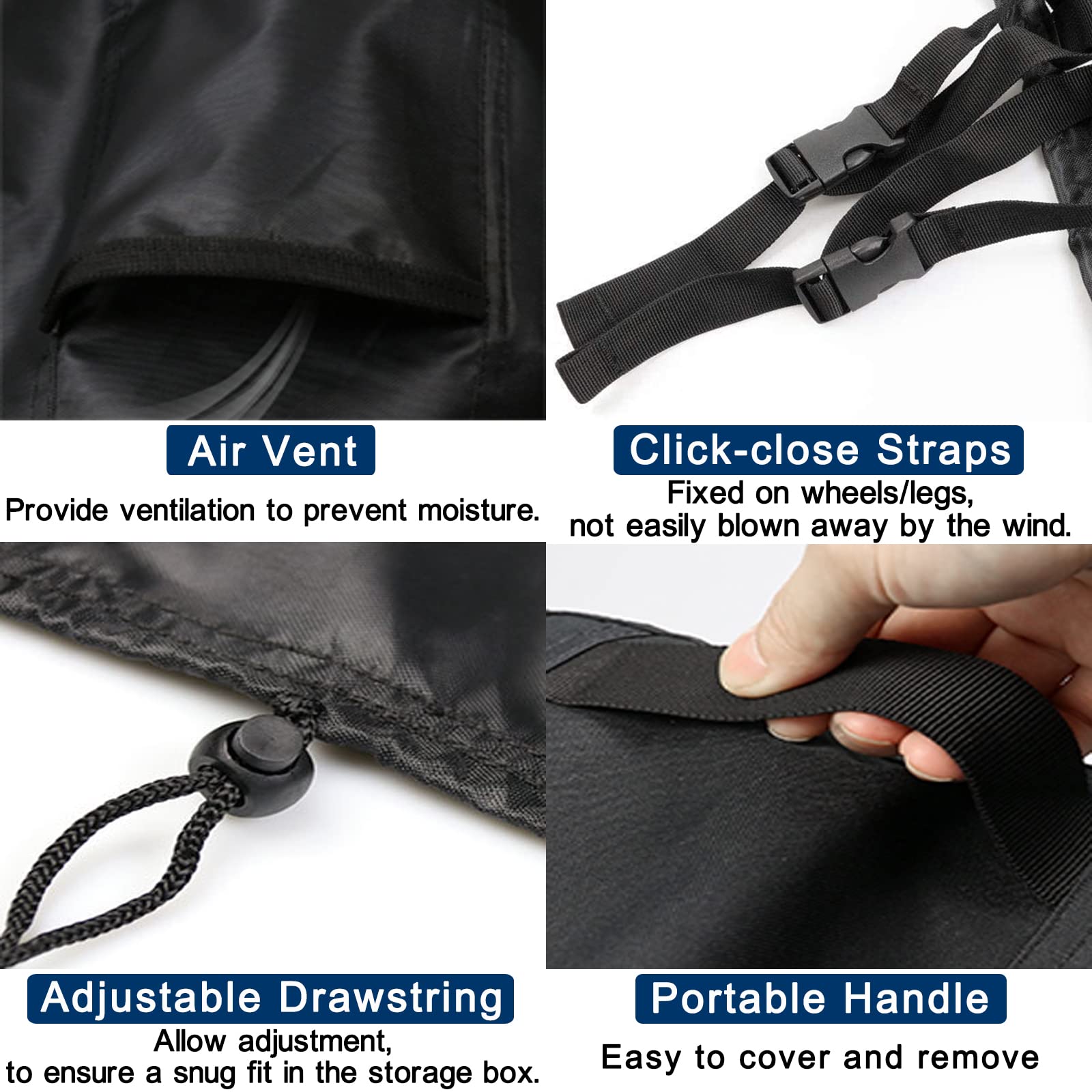 Kingling Deck Box Cover | 420D Oxford Waterproof Outdoor Storage Box Cover