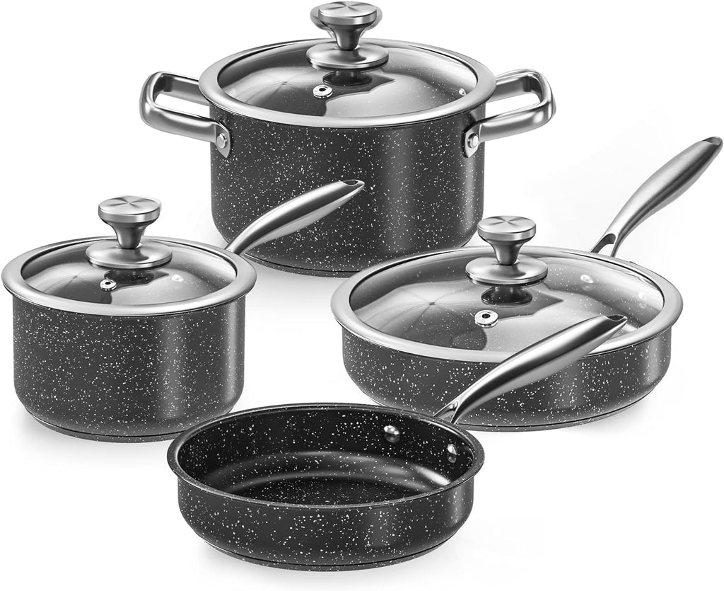 Jolof Store 7-Piece Nonstick Stainless Steel Induction Cookware Set