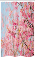 Abakuhaus Floral Stall Shower Curtain | Japanese Sakura Fabric, 47" x 70"