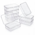 Small Bead Organizers-8 Pieces Plastic Storage Cases Mini Clear Bead Storage Containers Transparent Boxes with Hinged Lid and Rectangle Craft Supply