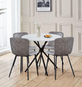 Hallowood Furniture Cullompton 4 Seater White Marble Round Dining Set