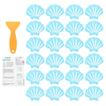 Jolof Store 24Pcs Shell Non-Slip Bathtub Stickers – Blue PEVA Decals