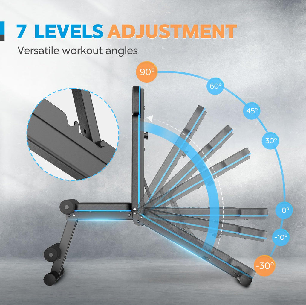 MAHAO Adjustable Weight Bench | Foldable 500lb Capacity Home Gym Bench