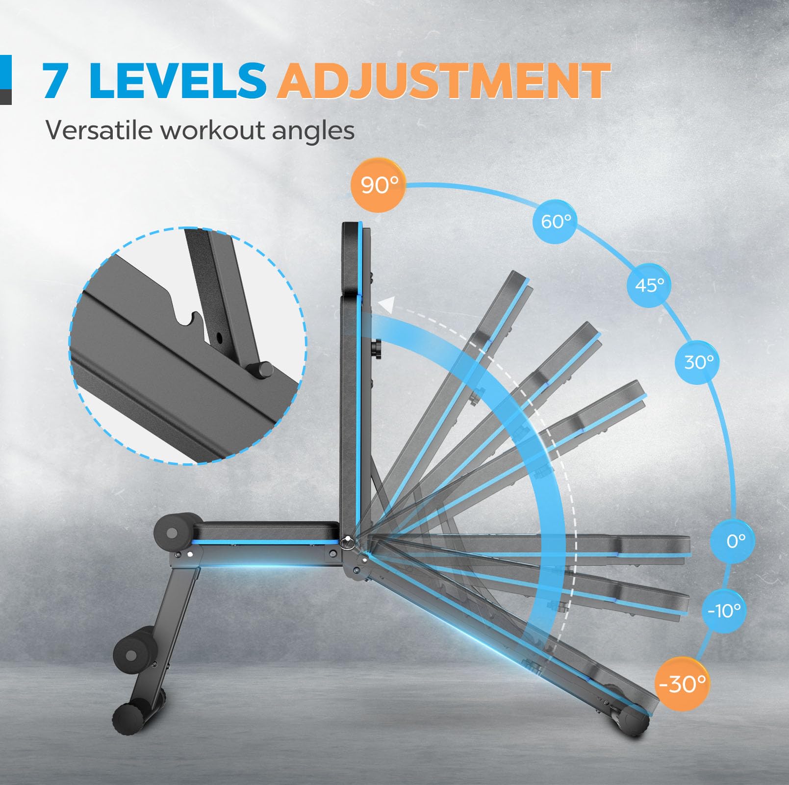 MAHAO Adjustable Weight Bench | Foldable 500lb Capacity Home Gym Bench