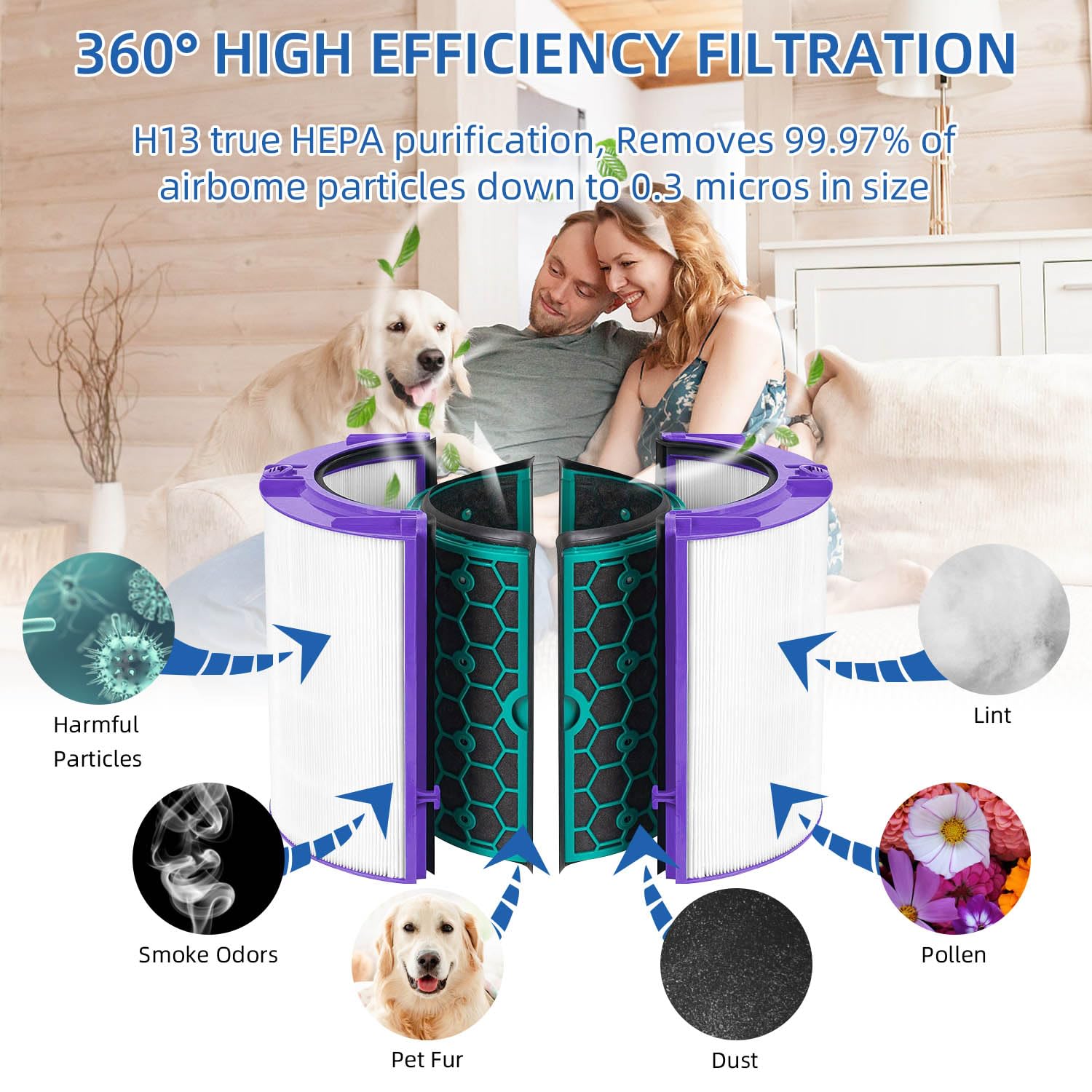 H13 HEPA & Carbon Filter for Dyson TP04 TP05 HP04 HP05