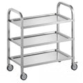 3 Tier Stainless Steel Cart, Rolling Catering Storage Cart 95x50x95cm