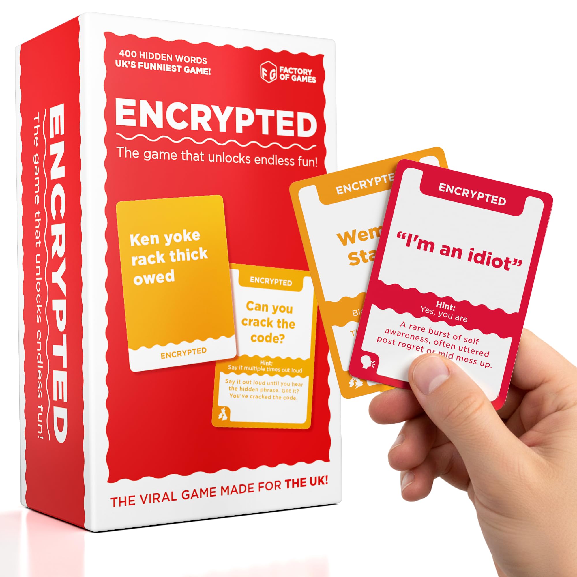 Encrypted Party Game by Factory of Games | UK Edition | 400 Cards