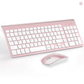 TopMate Wireless Keyboard and Mouse Combo – Ultra Slim Silent Set, Rose Gold