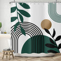 Boho Shower Curtain | Abstract Leaves & Sun Polyester 180x200cm