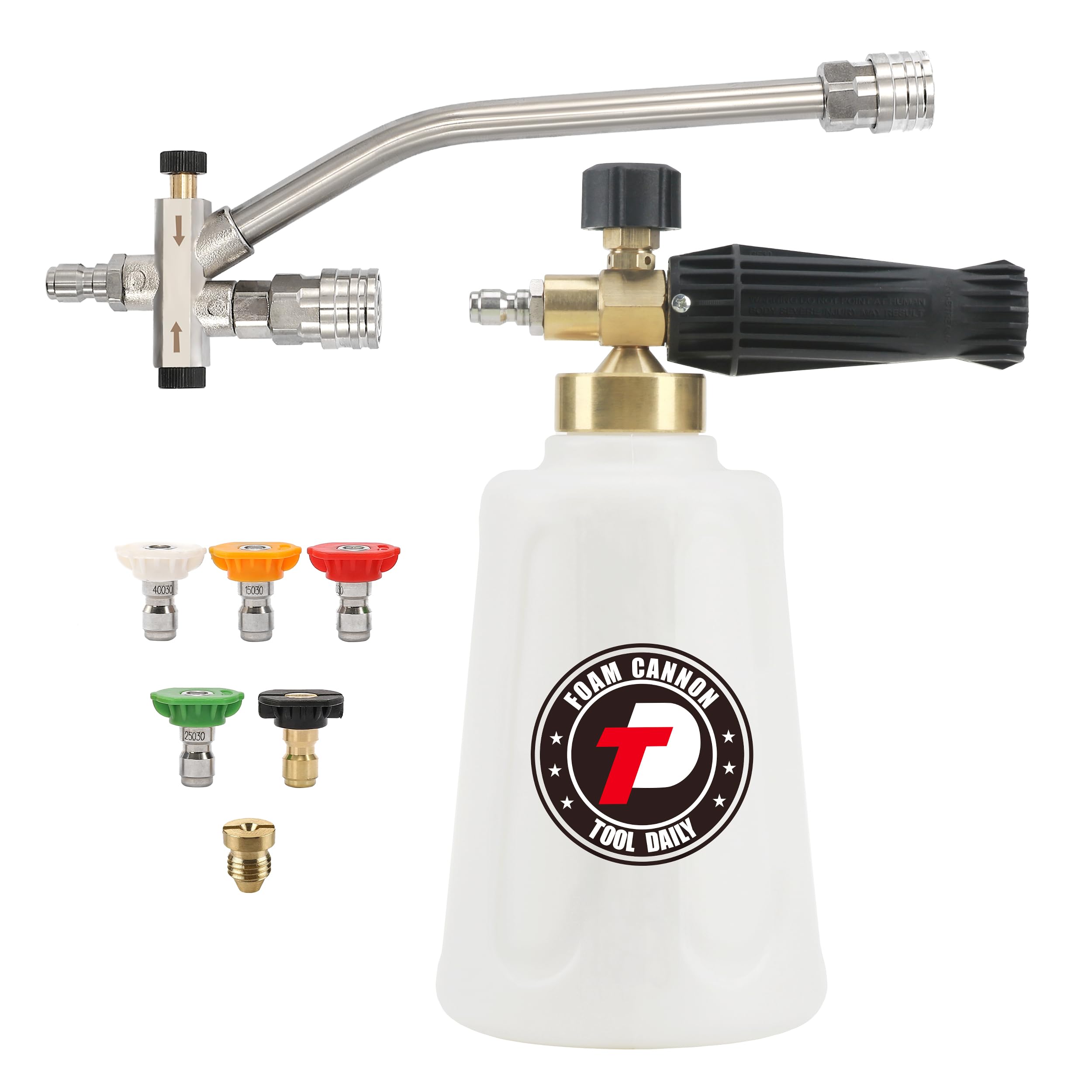 Tool Daily Dual Tip Foam Cannon for Pressure Washer | Wide Mouth & 5 Nozzles