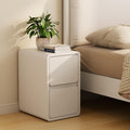 AQIMUELE Narrow Bedside Table | Pre-assembled White Leather Nightstand