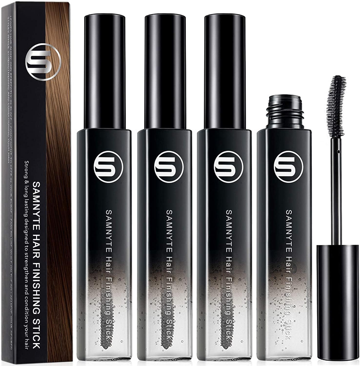 Samnyte Hair Finishing Stick | 4 Pack Non-Greasy Flyaway Tamer Mascara