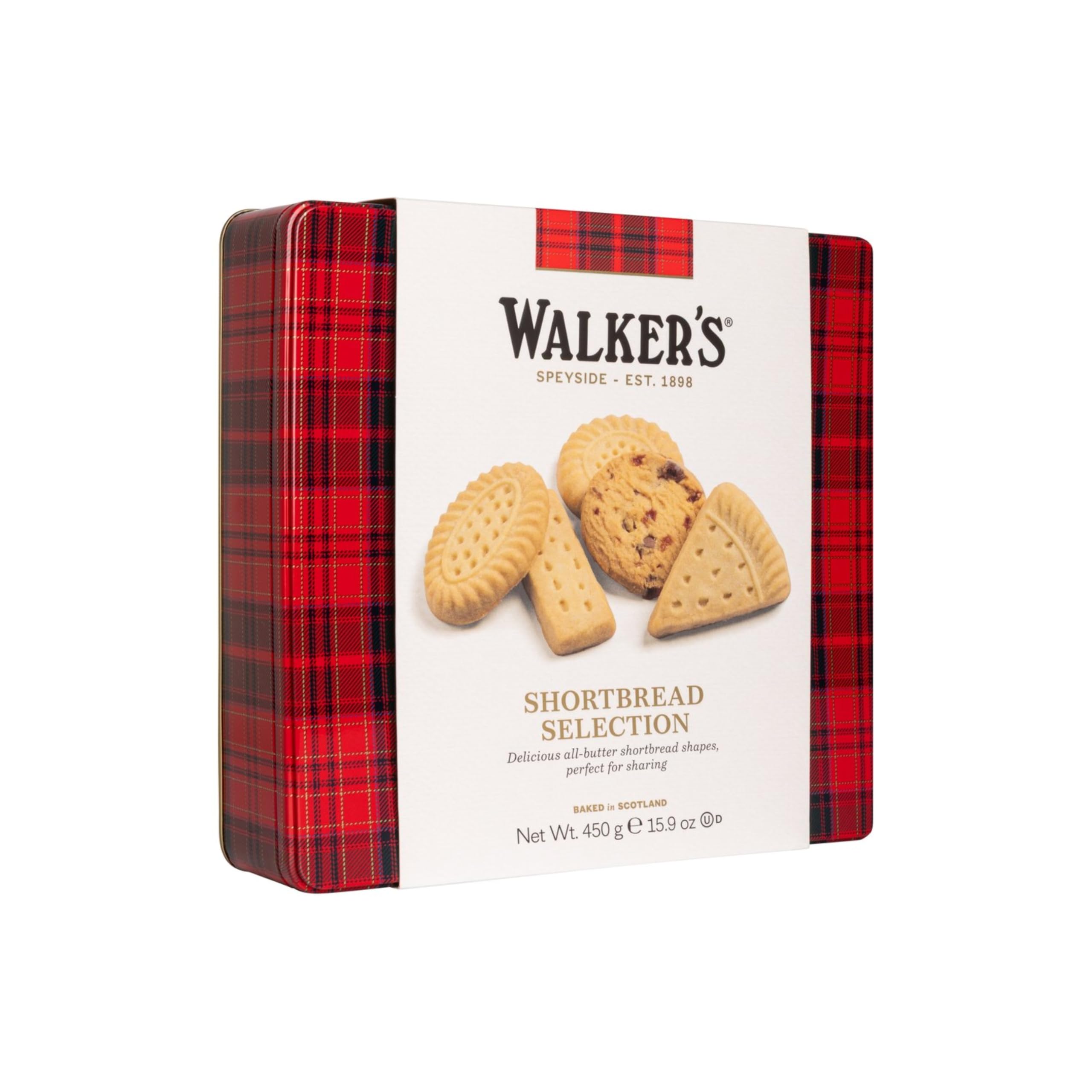Walker's Shortbread Assortment Tin – Pure Butter Scottish Cookies, 450g