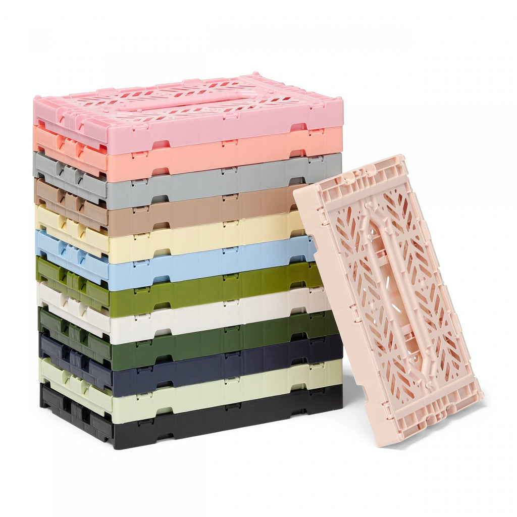 AYKASA Folding Crate, Sturdy Folding Box, Plastic, Stackable, Orange, Mini 27 x 17 x 11 cm - image 4