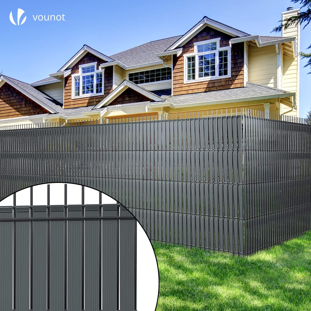 VOUNOT PVC Garden Privacy Fence Screen Strips - 150m x 4.7cm, Grey