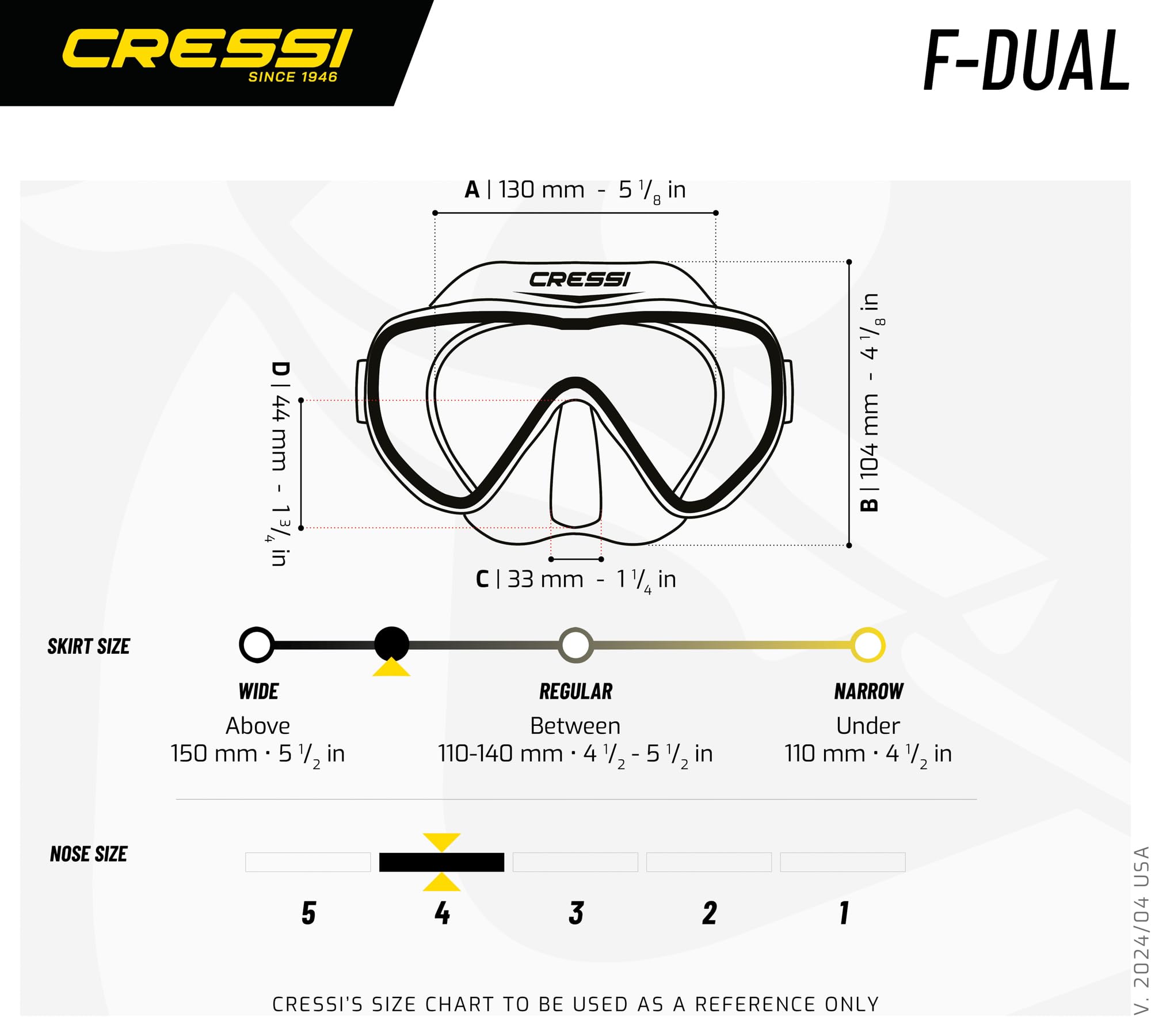 Cressi F-Dual Mask & Supernova Dry Snorkel Combo – Black/Red